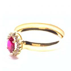 Anel em ouro 18k com 19 zirconias - 2ANZ0116